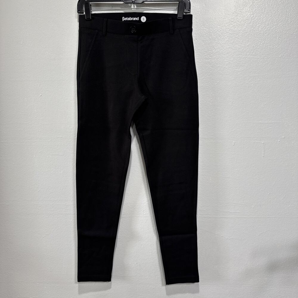 Betabrand Two Pockets Dress pant Yoga Pants Black Skinny Leg Size S Stretch Work